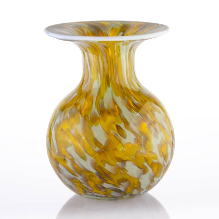 Vase Bud - Bleu et ambre pour la vente par Clink Glassworks
