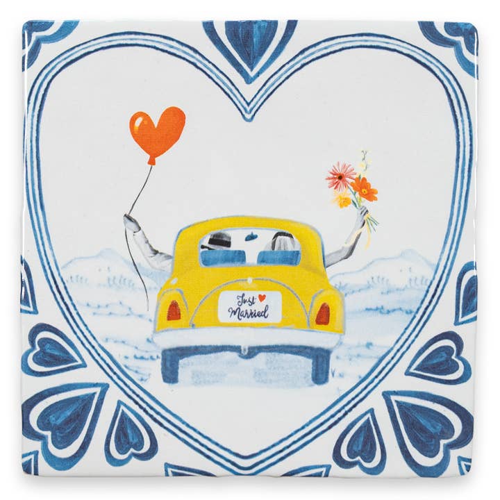 StoryTiles - Wholesale Wall Tile - Just married, off we go! | StoryTiles art on tile