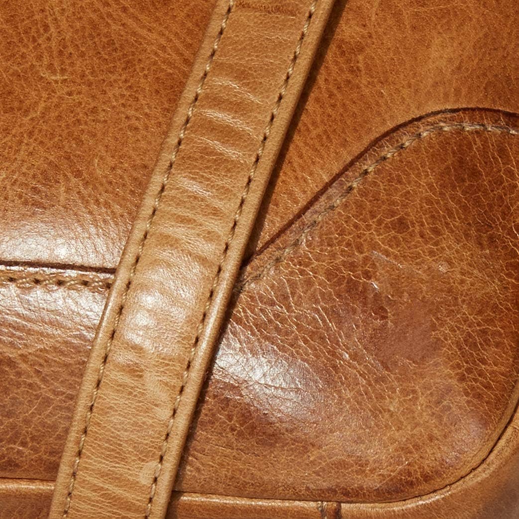 Brown Tuzech Leather Swing Pack Zip Crossbody Bag With Big Pocket Gift for Women Full Grain Campus Bag Weekender Bag for wholesale on Faire2