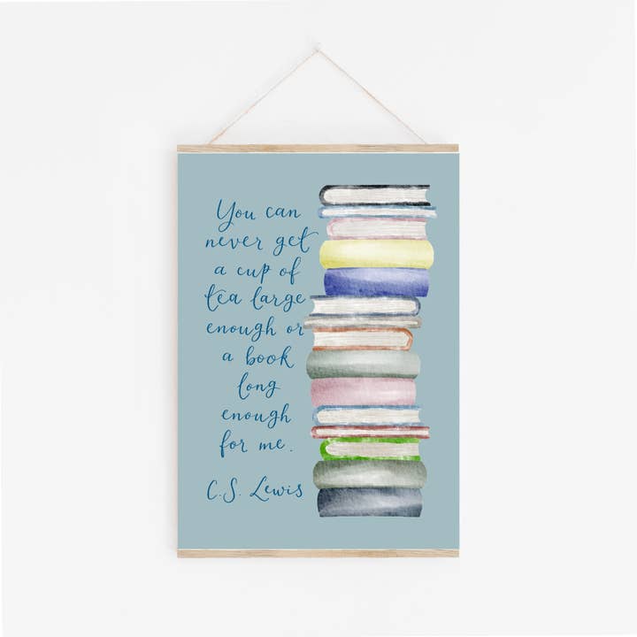 And Hope Designs - Cards, Stickers & Stationery - Wholesale Art Print - Bookish print, CS Lewis quote, book decor, blue wall art
