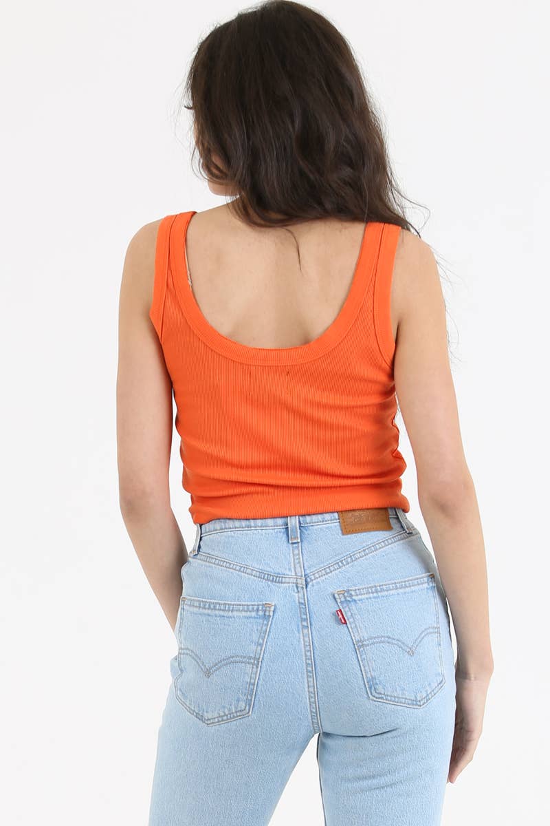 ANGIE – wholesale Tank top – Women′s – X2CA5-ASIS RIB KNIT SCOOP NECK TANK18