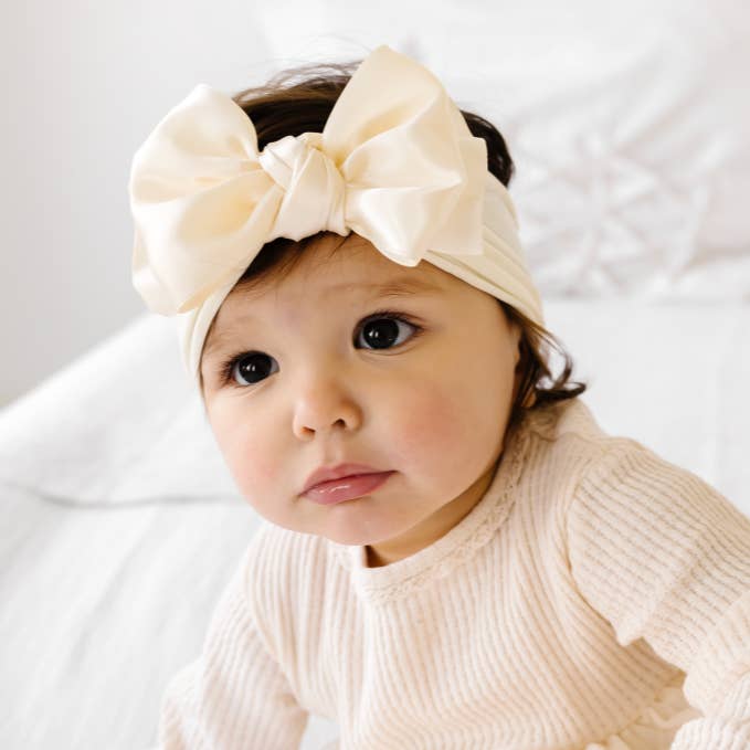 Baby Bling Bows - Wholesale Hair bow – Baby - Baby Bling® Satin FAB® soft nylon headband with satin bow29