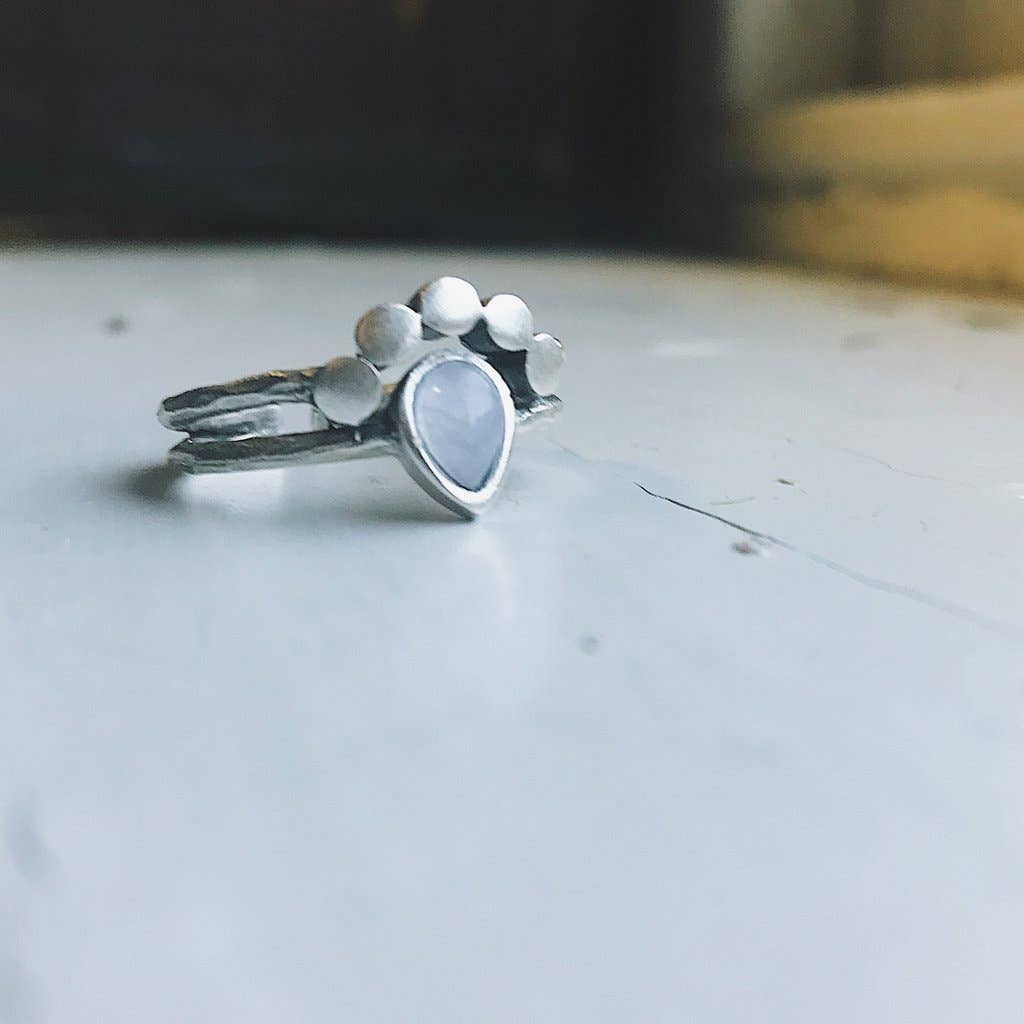 Yugen Handmade - Wholesale Single Stone/Solitaire Ring - Moondrop Rainbow Moonstone Ring0