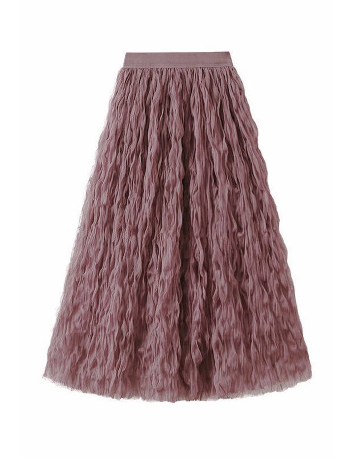 Miss Sparkling - Wholesale Skirt - Women's - Midi Pleated Mesh Skirt