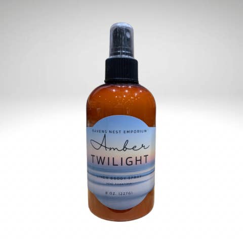 Room Linen Spray All Natural Amber Twilight 8 oz. for wholesale by Ravens Nest Emporium LLC