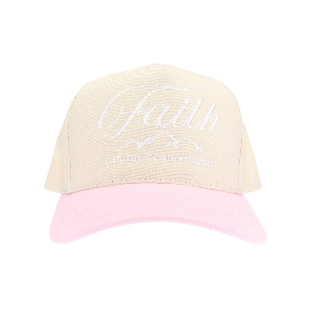 Stitch Your Style - Wholesale Trucker Hat - Women's - Faith Moves Mountains Embroidered Trucker Hat2