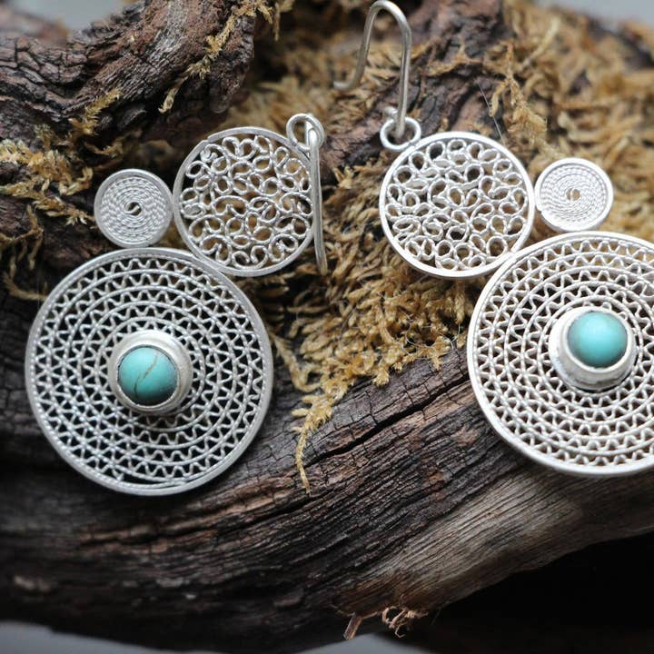 „Ingen Sabemos Azul“ øreringe for engroshandel hos Etcaetera Création