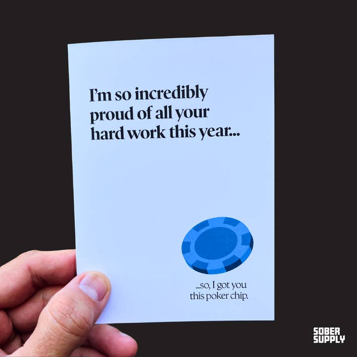 SOBER SUPPLY - Wholesale Everyday Greeting Card - Congratulations, here's a poker chip2
