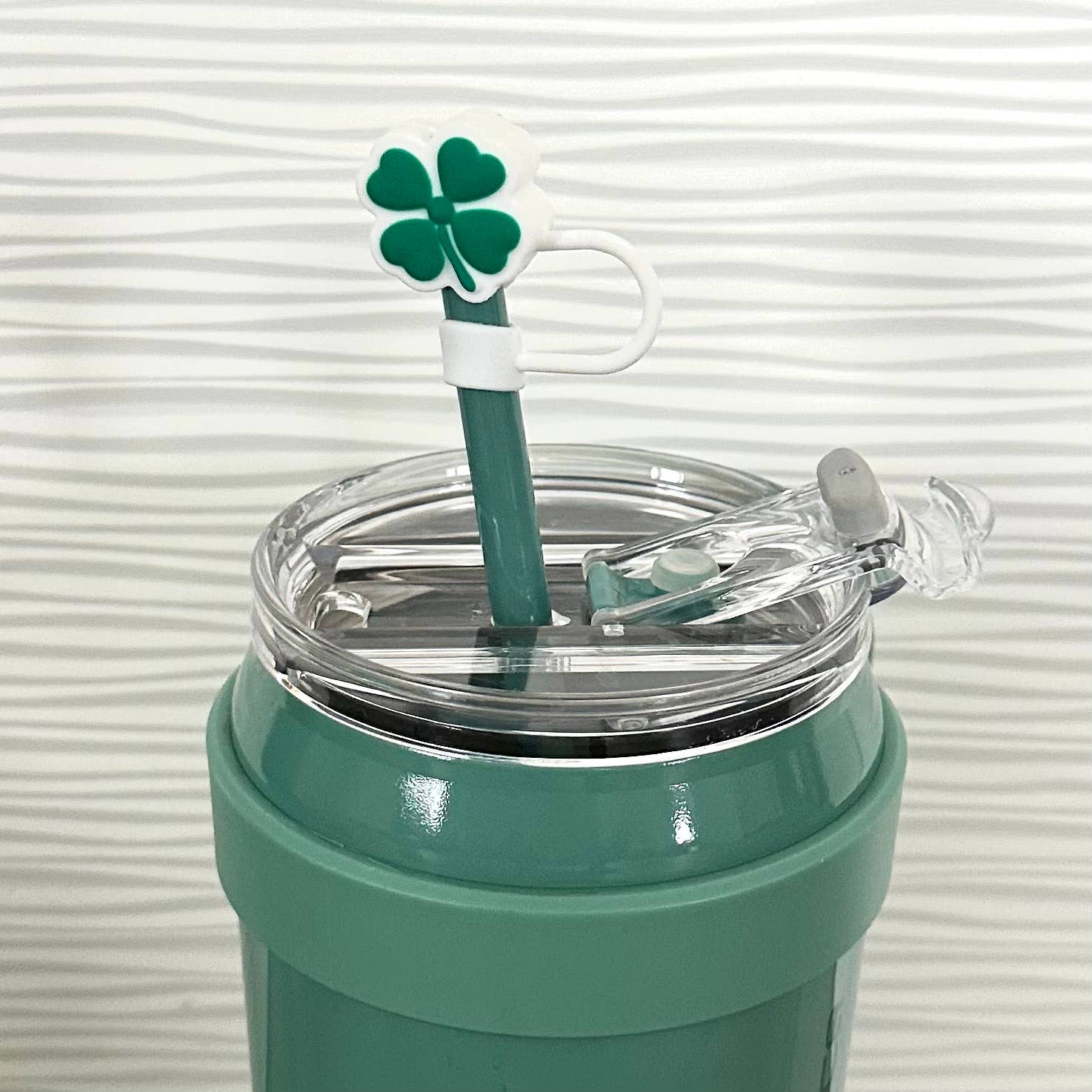 iconic mi - Wholesale Drinking Straw - Straw Cover White Four Leaf Clover 10mm