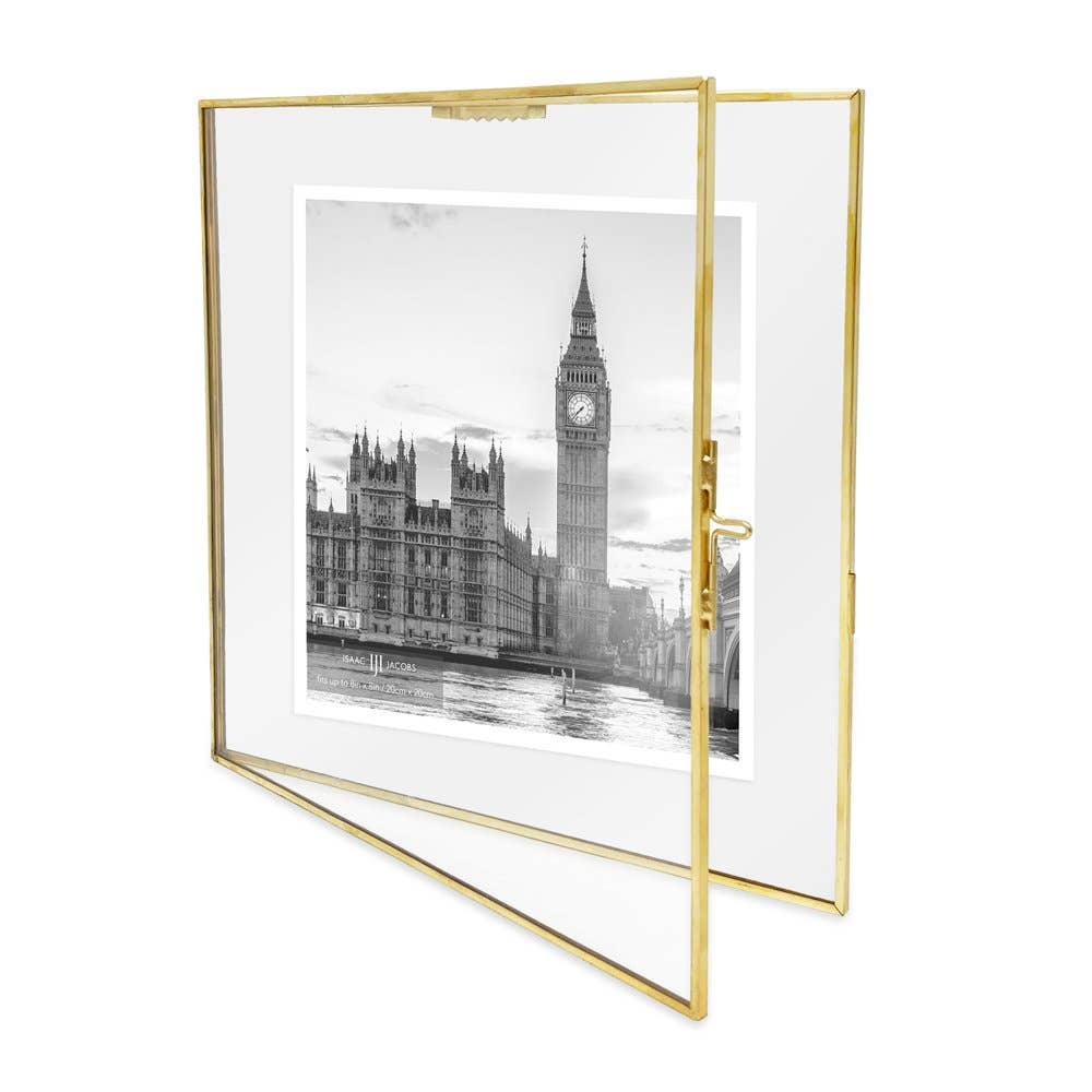 Ouro antigo Moldura Suspensa de Latão e Vidro Estilo Vintage Isaac Jacobs para venda a revendedores na Faire7