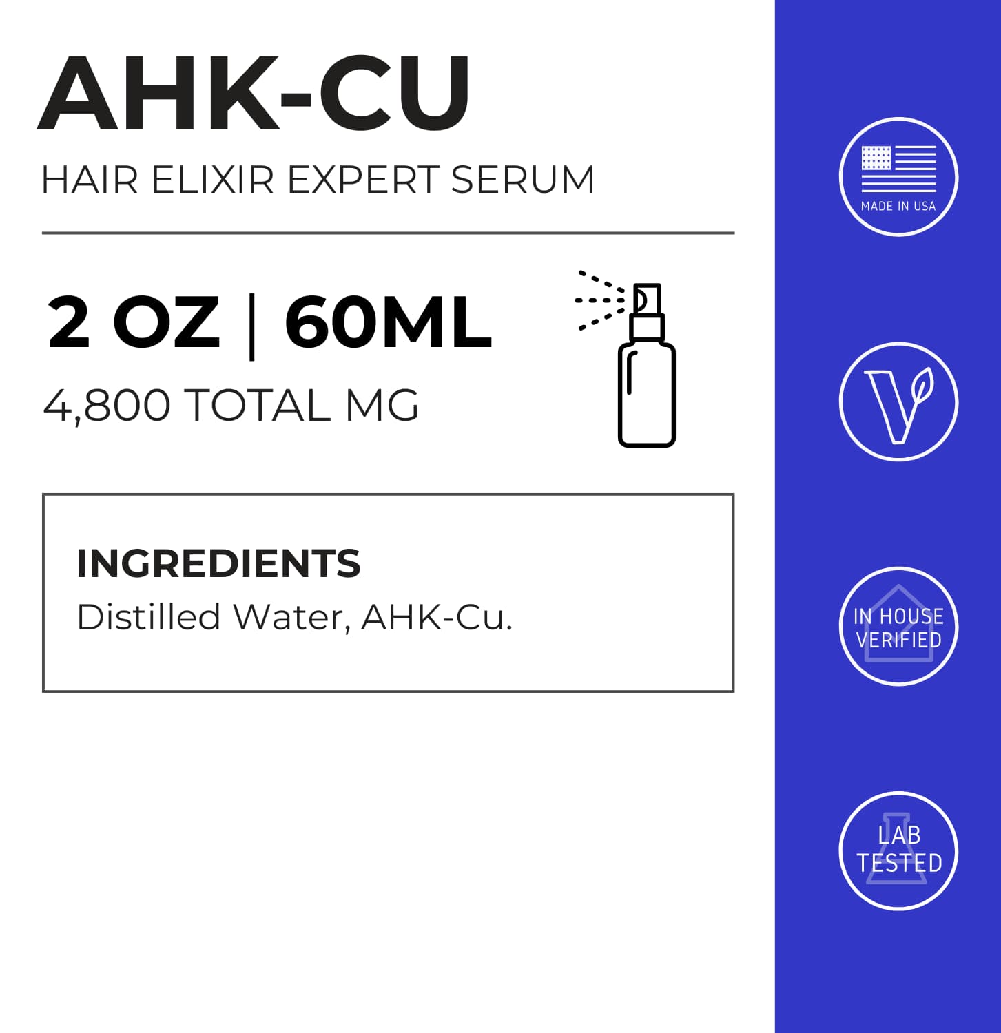Neurogan Health – Engroshandel Behandling mod tyndt hår/hårtab – AHK-Cu Peptid, Håreliksir 4800mg1