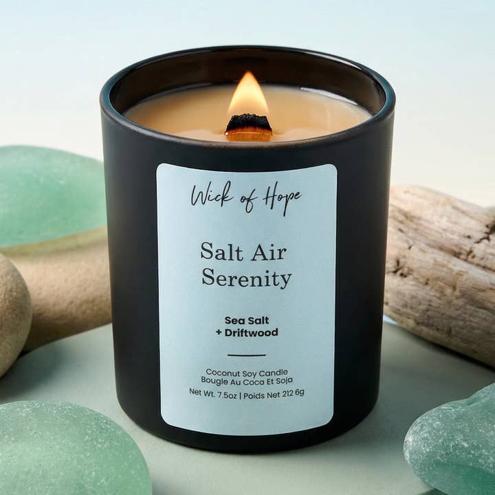 Non-Toxic - Salt Air Serenity - Coconut Soy Wax Candle for wholesale by Wick of Hope
