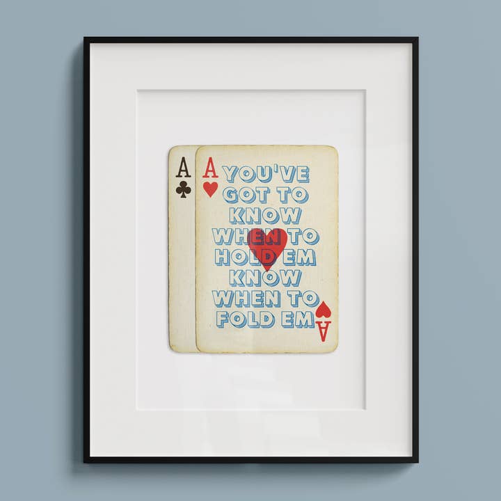 The Gambler A4 Playing Card Print for wholesale by Hands & Hearts