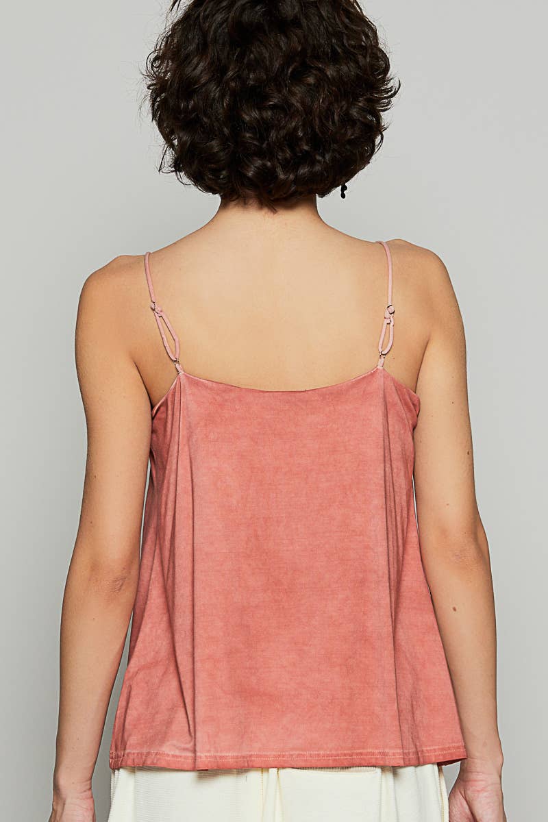 Pol Clothing - Wholesale Tank Top - Women's - Rose Petal Draped Cowl Neck Women's Tank Top SALE3