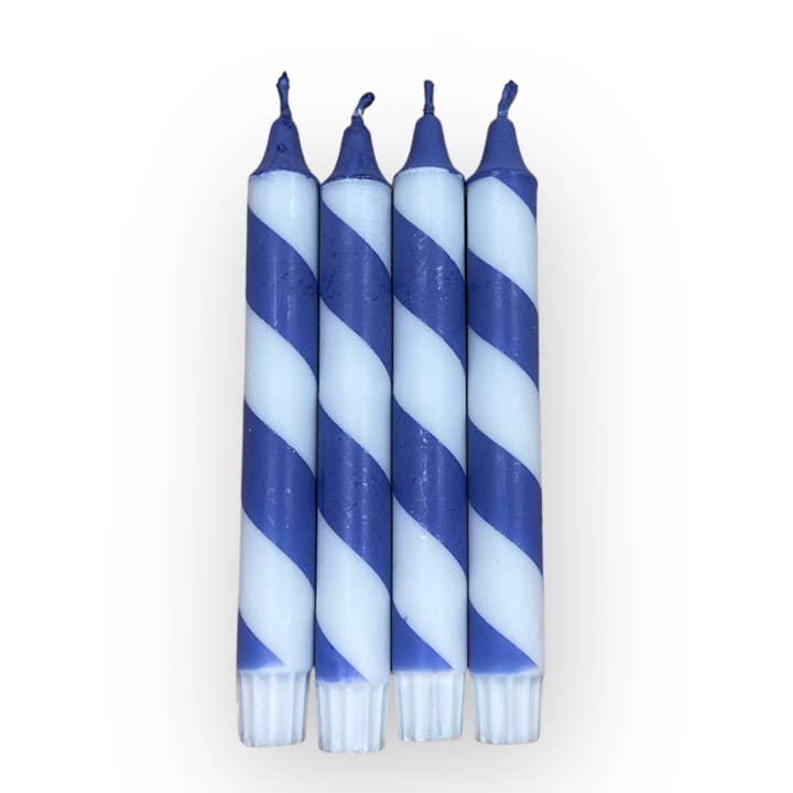 Tapered Candle - Blues Swirl for wholesale by Mila Noire