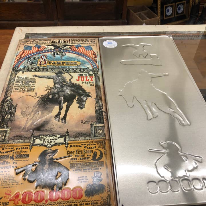 Bob Coronato: Rodeo Posters - Original Art - Home Décor - Wholesale Poster - Cody, Wyoming: Bob Coronato (Metal Sign) rodeo poster