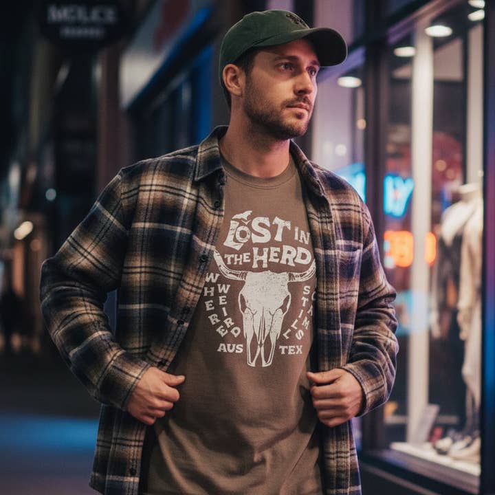 Espresso Lost in the Herd T-Shirt | Comfort Colors 1717 | Austin TX for wholesale on Faire6