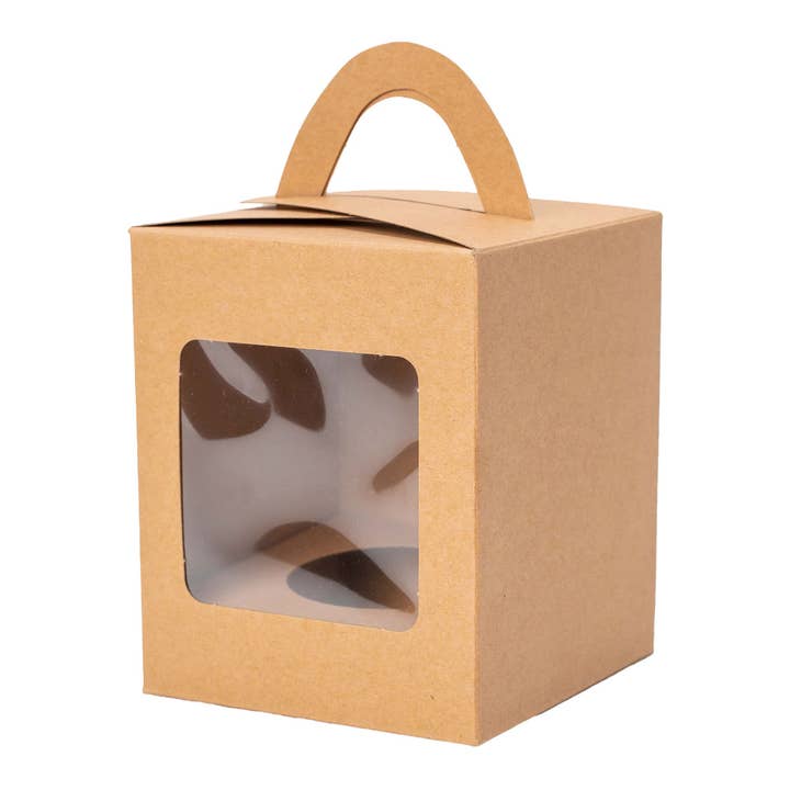 Individual Cupcake Box with Window - Pack of 12 - Natural for wholesale by Portofino International Trading, USA