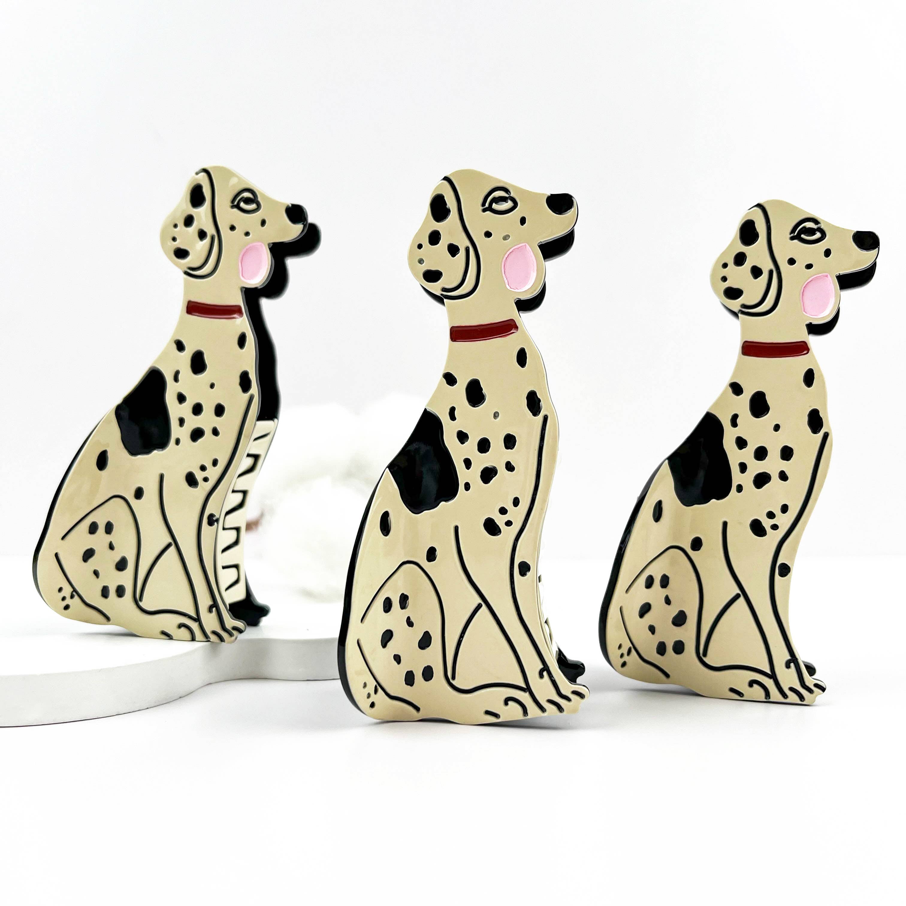 mildstyles – wholesale Hårklämma - Dam – Bedårande Dalmatiner Hårklämma i Acetat & Hundkam Set2