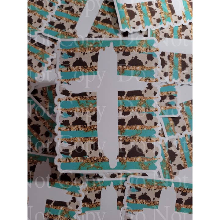 Autocollant découpé en croix occidentale TAT de 3 à 5 jours ouvrables. pour la vente par It's Transfer Time