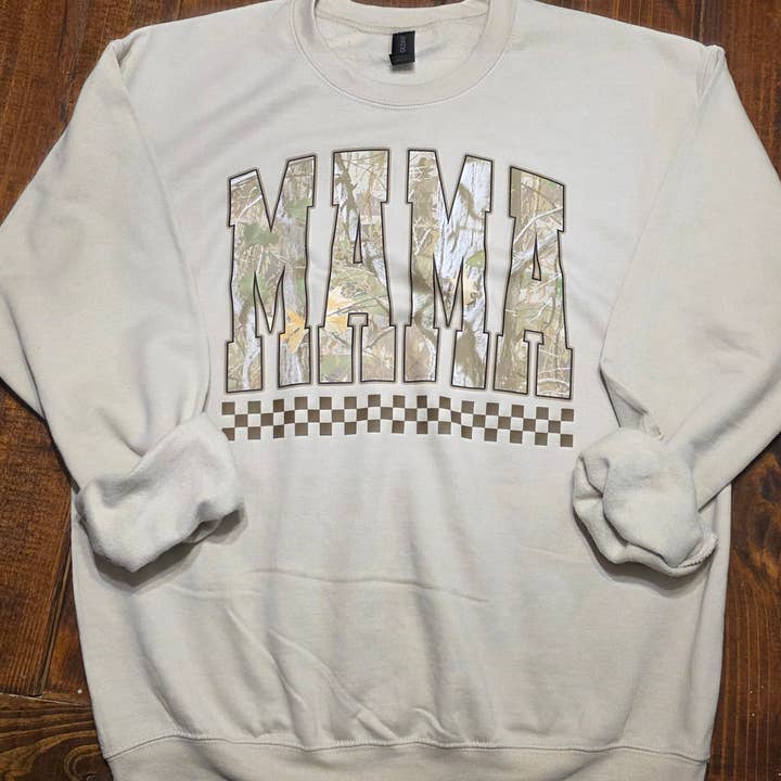 MAMA rutig kamouflage sweatshirt för wholesale av The Jasper Boutique