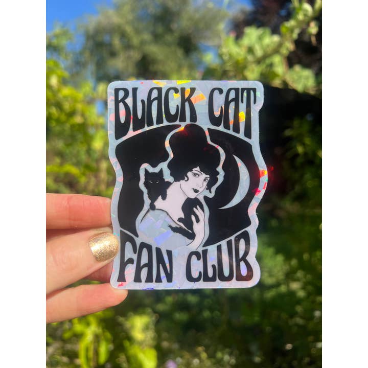 Astral Weekend - Wholesale Sticker - Black Cat Fan Club 3 Inch Holographic Sticker