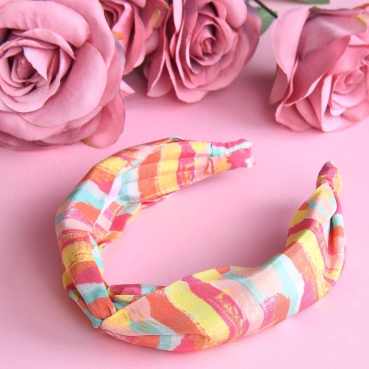 Veronica Headband In Brush Print for wholesale by Elaa