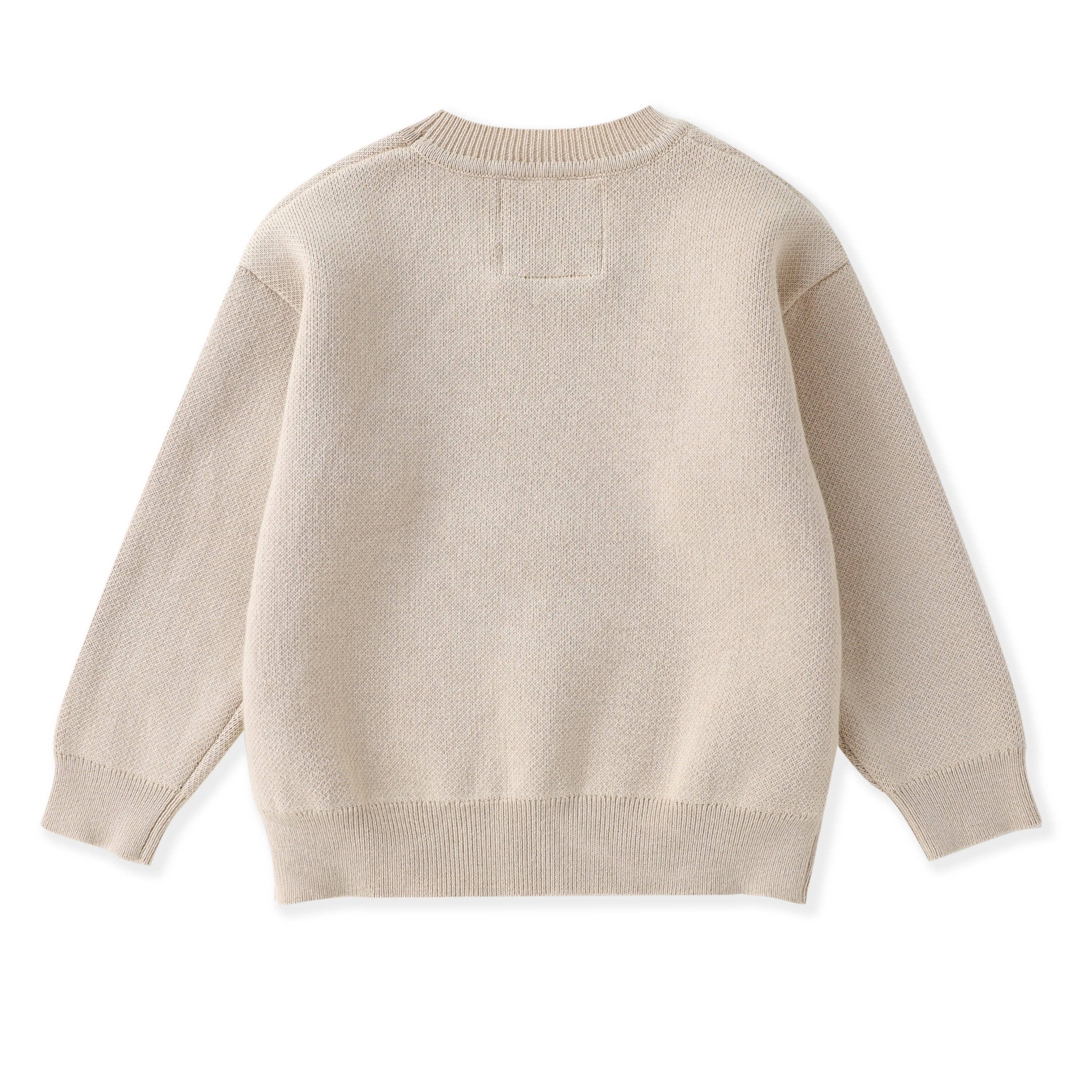 Lil Cactus - Wholesale Knit Sweater - Kids - Sand Beige Football Sweater1