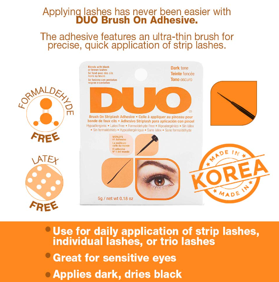 Majestic Wholesale - Wholesale Fake Lash Applicator - DUO Brush-On Strip Lash Adhesive, Dark Tone, 0.18 oz, 6PK2