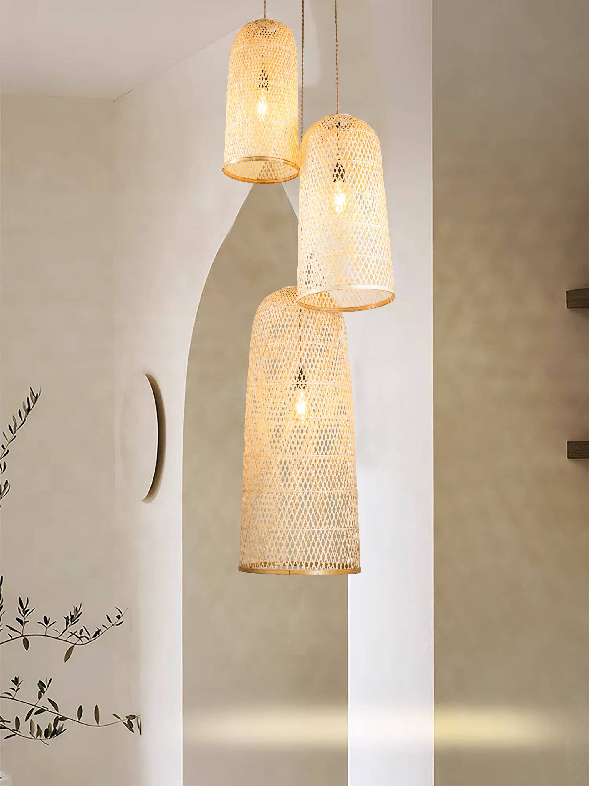 ELE Light & Decor - Wholesale Chandelier/Hanging Light - Three Lights Rattan Pendant Light6