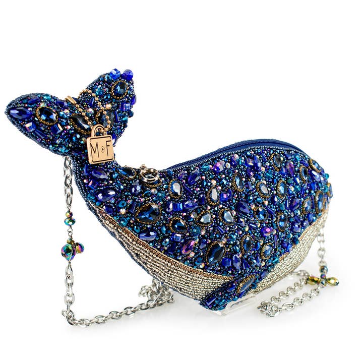 Mary Frances Accessories - Wholesale Crossbody Bag - Women's - Whale of a Time Blue Beaded Whale Crossbody Handbag
