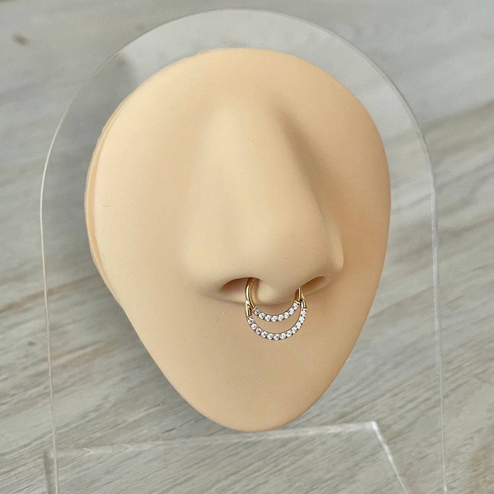 Elara Body Jewelry - Wholesale Nose Ring - Titanium Septum Piercing (16G | 6mm, 8mm, or 10mm | Titanium | Gold or Silver)5