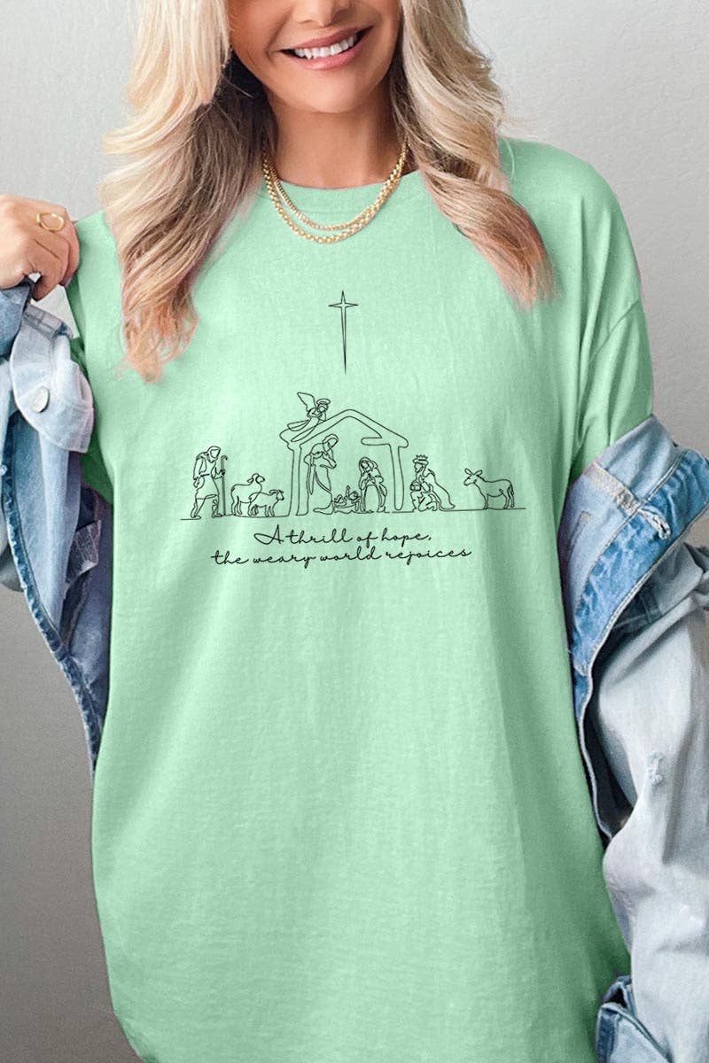 COLORBEAR - Wholesale T-Shirt (Graphic) - Unisex - A Thrill of Hope Nativity Graphic Heavyweight Tee5