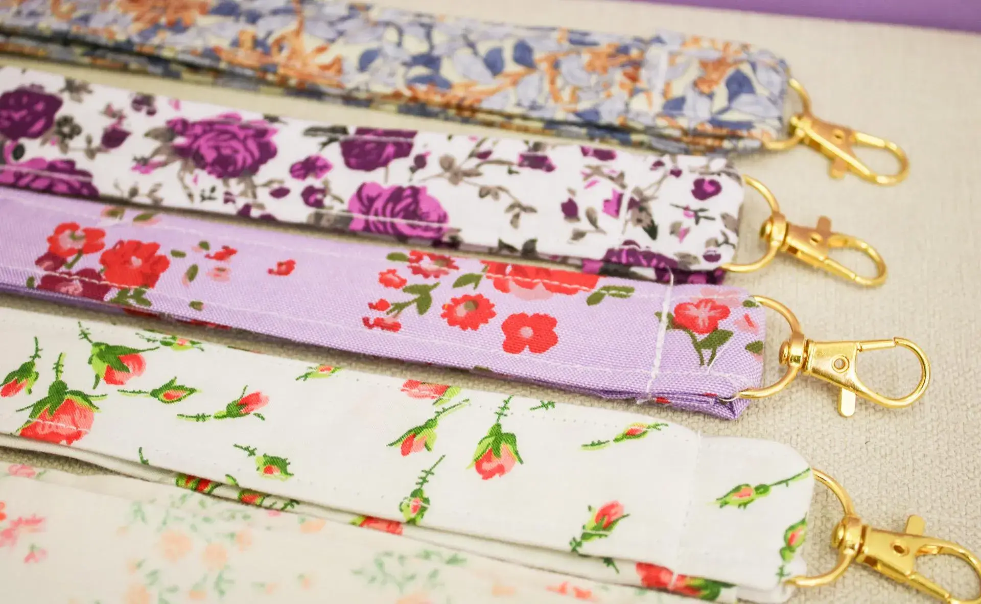 Wildestdreams.flowers – wholesale Lanyard – Women’s – Handmade Fabric Lanyard Wristlet Boho Key Fob Gold Clasp3