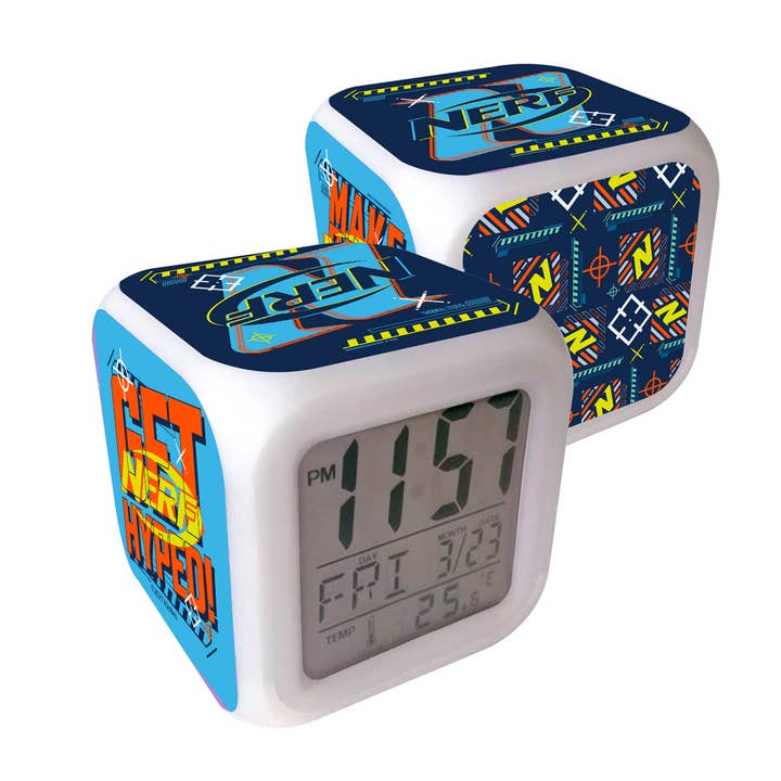 Joy Toy - Wholesale Alarm Clock - NERF CUBE ALARM CLOCK WITH LED LIGHT