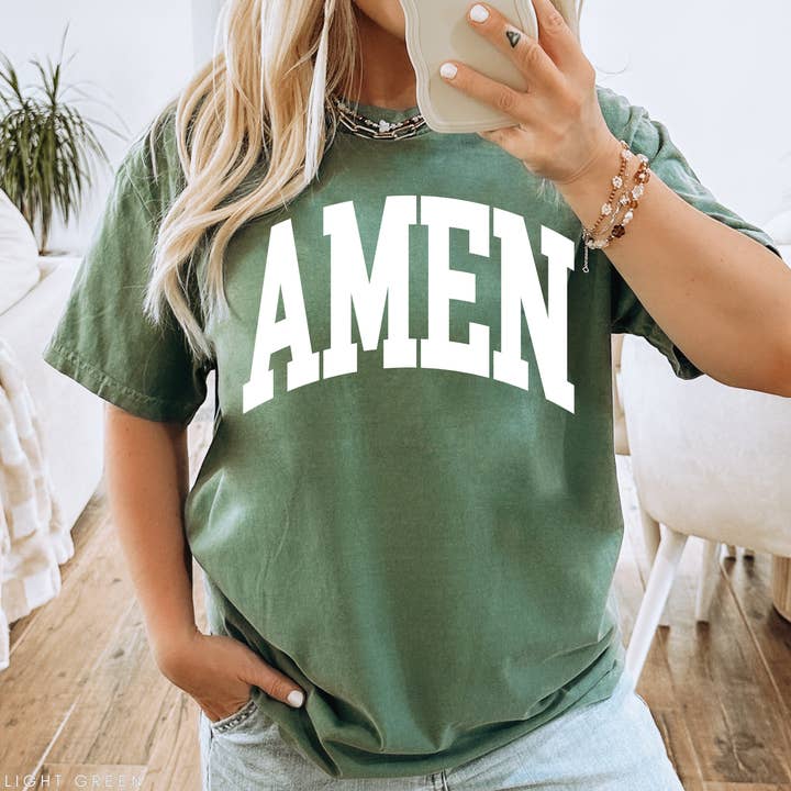 Faith & Life Christian Brands - Wholesale Screen Printed T-Shirt - Women's - Amen Christian Cute Graphic T-Shirt11