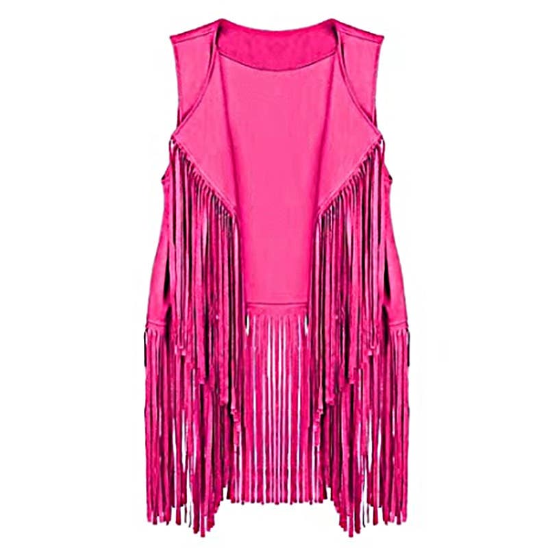 Rosa Clothing - Wholesale Outerwear Vest - Women's - Fashion Thin Tassel Slim Sleeveless Vest4