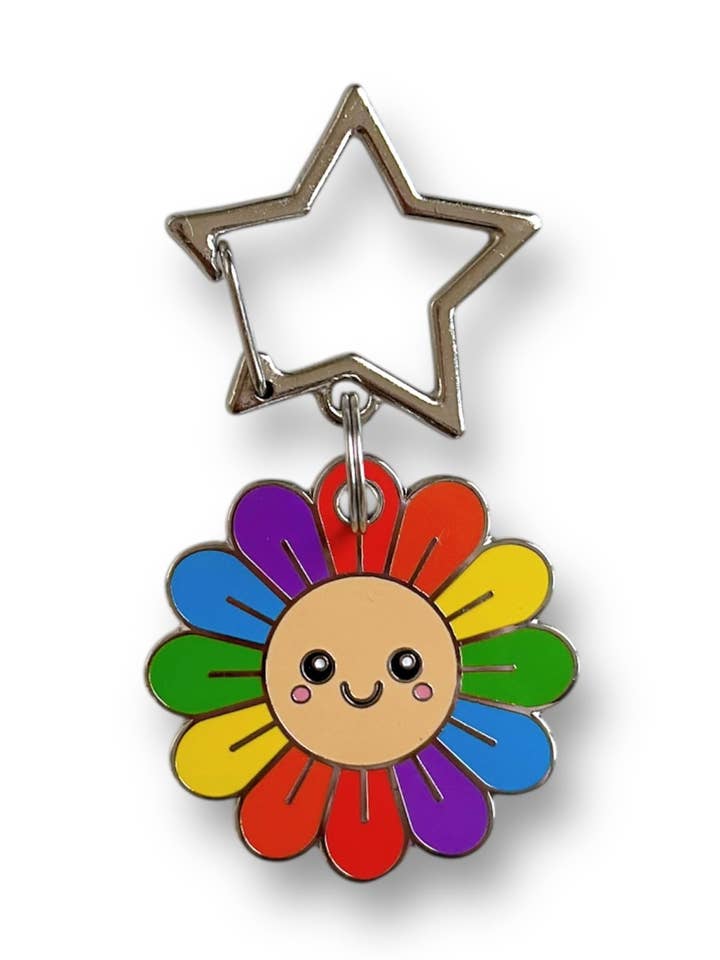 Medaglietta per Animali in Smalto a Forma di Fiore Arcobaleno per la vendita all'ingrosso da parte di Pleione Creative