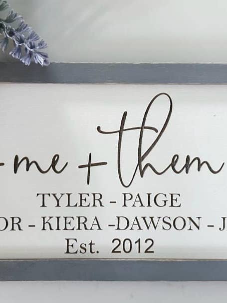Familieskiltdekoration/gave for engroshandel hos Waxhaw Custom Designs