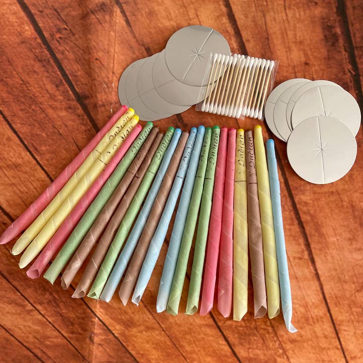 Stilnati - Wholesale Tapered Candle/Candlestick - 20 Candles Colorful Beeswax Candles Ear Wax Removal Set