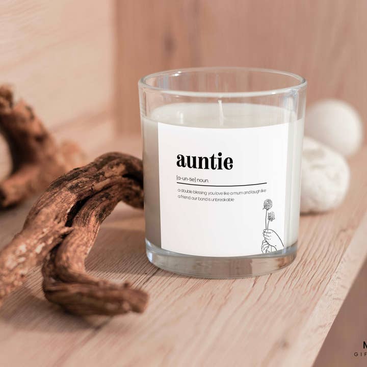 MKTrendsCo - Venta al por mayor Velas en tarros - Vela personalizada con mensaje de nombre de tía | Regalos para tía