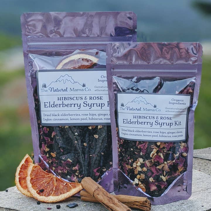 Elderberry Syrup Kit - Hibiscus & Rose for wholesale by The Natural Mama Co.