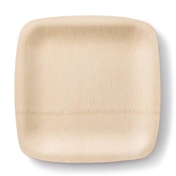 bambu® - Vendita all'ingrosso Piatti monouso - Piatti quadrati usa e getta in bambù, confezione sfusa da 100