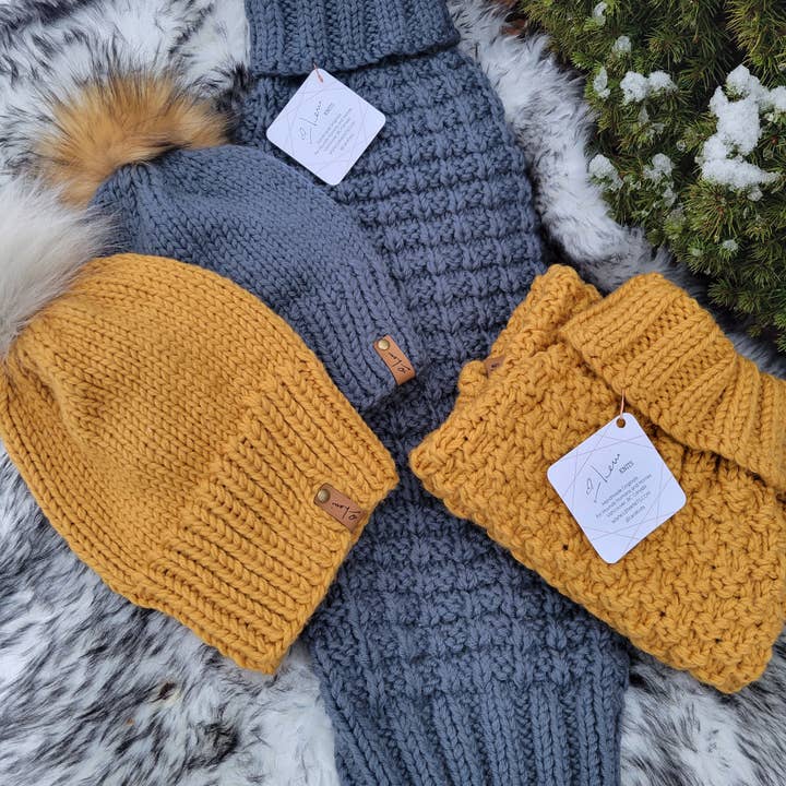 Leni Knits Limited – wholesale Mössa - Dam – BFF mössa Bundle - mössa och husdjur tröja matchande Set