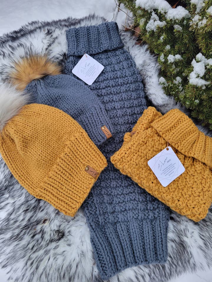 Ensemble BFF Bonnet et Pull assorti pour animal pour la vente par Leni Knits Limited