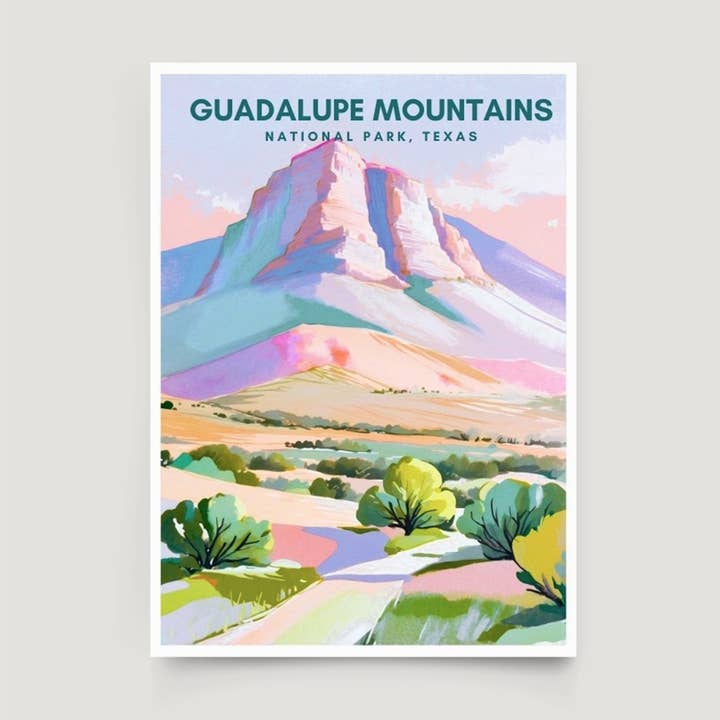 Guadalupe Mountains National Park Print | Texas Poster for wholesale by Across Our Land