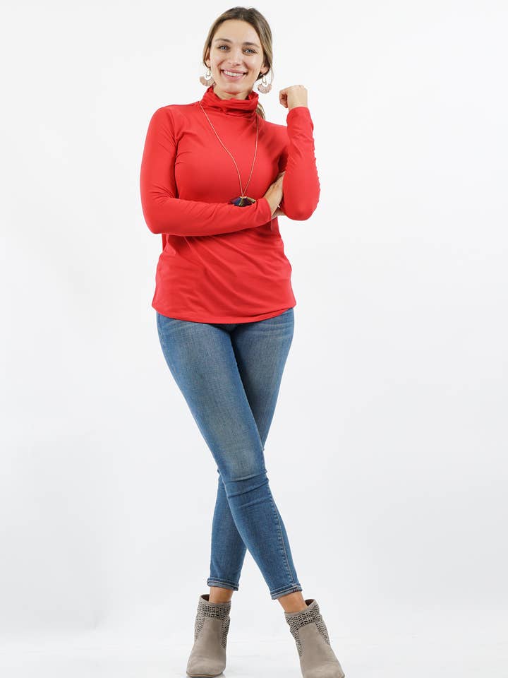 .....SI-15480 PLUS SIZE PREMIUM MICROFIBER MOCK NECK TOP for wholesale by 42POPS