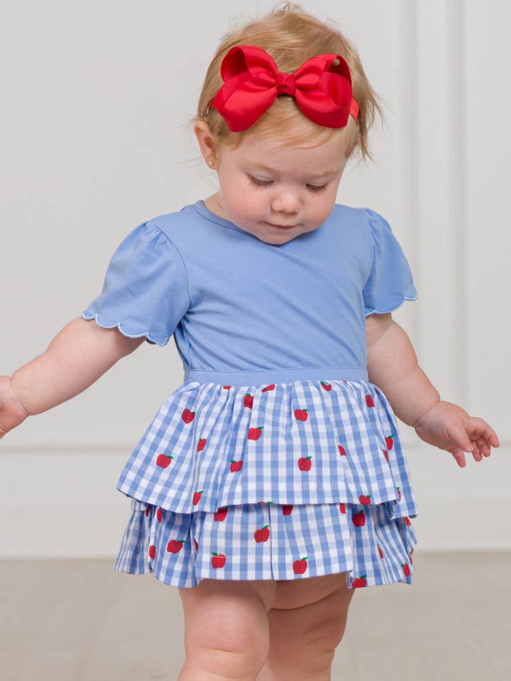 Blue Baby Girls Apple Orchard Classic Gingham Short Sleeve Skirted Romper
for wholesale on Faire8