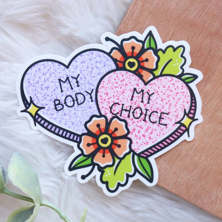 My Body My Choice - Adesivo femminista Pro Choice per la vendita all'ingrosso da parte di Chibi Cheeks Co