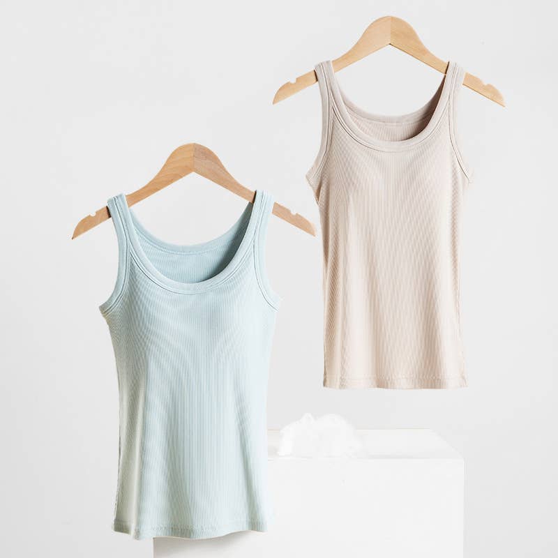 Rosa Clothing - Wholesale Tank Top - Women's - Essential basic rib tank top with built in bra in 13 colors24